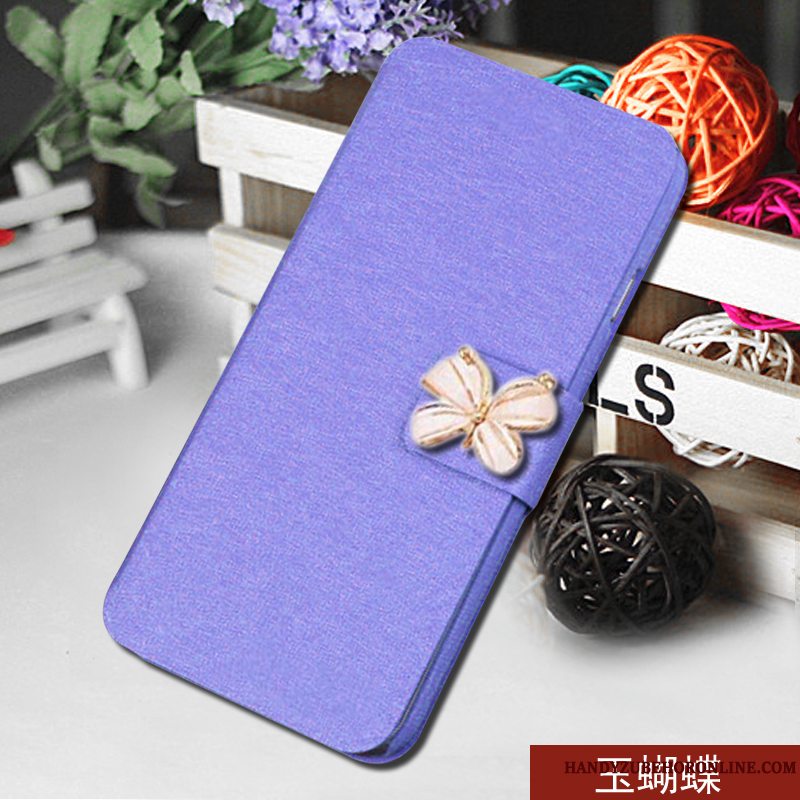 Etui Samsung Galaxy A7 2018 Folio Anti-fald Telefon, Cover Samsung Galaxy A7 2018 Læder Lilla