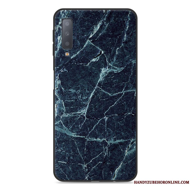 Etui Samsung Galaxy A7 2018 Tasker Simple Telefon, Cover Samsung Galaxy A7 2018 Beskyttelse Blå Anti-fald