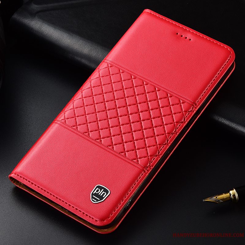 Etui Samsung Galaxy A70 Beskyttelse Anti-fald Rød, Cover Samsung Galaxy A70 Læder Ternet Telefon