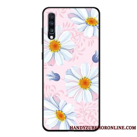 Etui Samsung Galaxy A70 Beskyttelse Telefonsort, Cover Samsung Galaxy A70 Blød Lyserød Nubuck