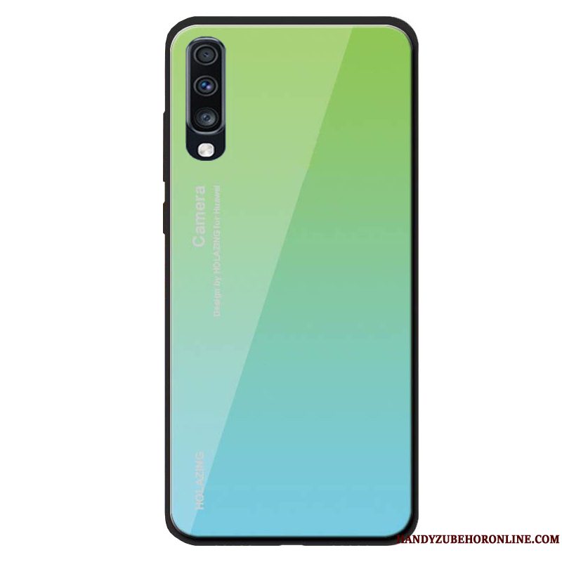 Etui Samsung Galaxy A70 Blød Solid Farve Grøn, Cover Samsung Galaxy A70 Silikone Telefonanti-fald