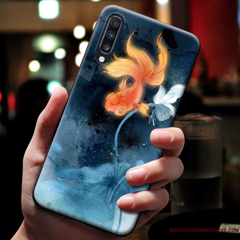 Etui Samsung Galaxy A70 Blød Telefonaf Personlighed, Cover Samsung Galaxy A70 Kreativ Vind Blå
