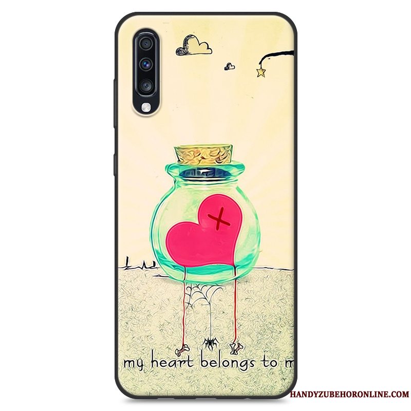 Etui Samsung Galaxy A70 Silikone Nubuck Telefon, Cover Samsung Galaxy A70 Blød Anti-fald Rød