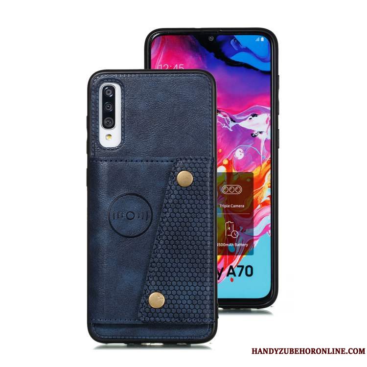 Etui Samsung Galaxy A70s Blød Blå Kort, Cover Samsung Galaxy A70s Tasker Telefon