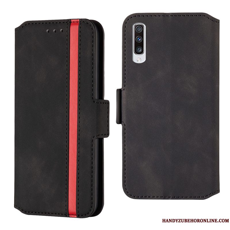 Etui Samsung Galaxy A70s Folio Telefonanti-fald, Cover Samsung Galaxy A70s Beskyttelse High End Sort