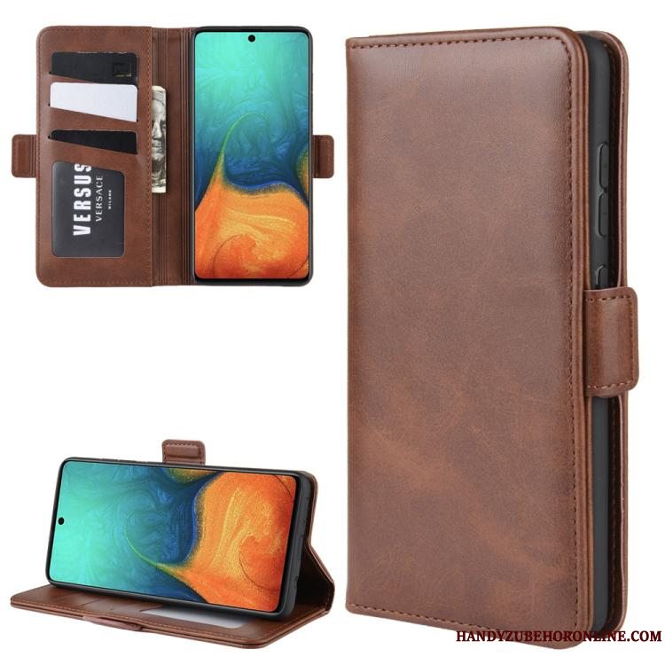 Etui Samsung Galaxy A71 Folio Cow Dyb Farve, Cover Samsung Galaxy A71 Læder Telefonanti-fald