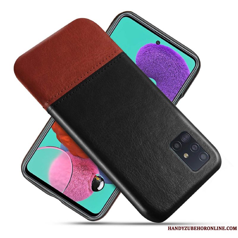 Etui Samsung Galaxy A71 Læder Sort Kvalitet, Cover Samsung Galaxy A71 Beskyttelse Tynd Slidstærk