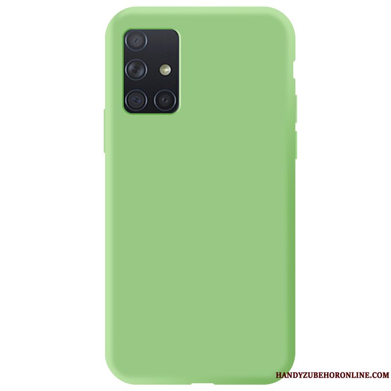 Etui Samsung Galaxy A71 Silikone Telefongrøn, Cover Samsung Galaxy A71 Tasker Lille Sektion Anti-fald