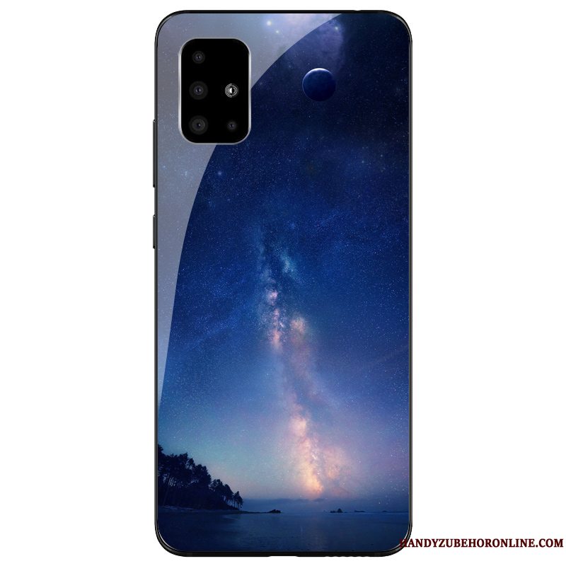 Etui Samsung Galaxy A71 Tasker Anti-fald Blå, Cover Samsung Galaxy A71 Beskyttelse Glas Af Personlighed