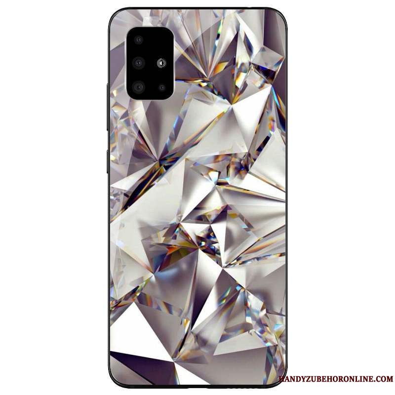 Etui Samsung Galaxy A71 Tasker Glas Sølv, Cover Samsung Galaxy A71 Silikone Anti-fald Telefon