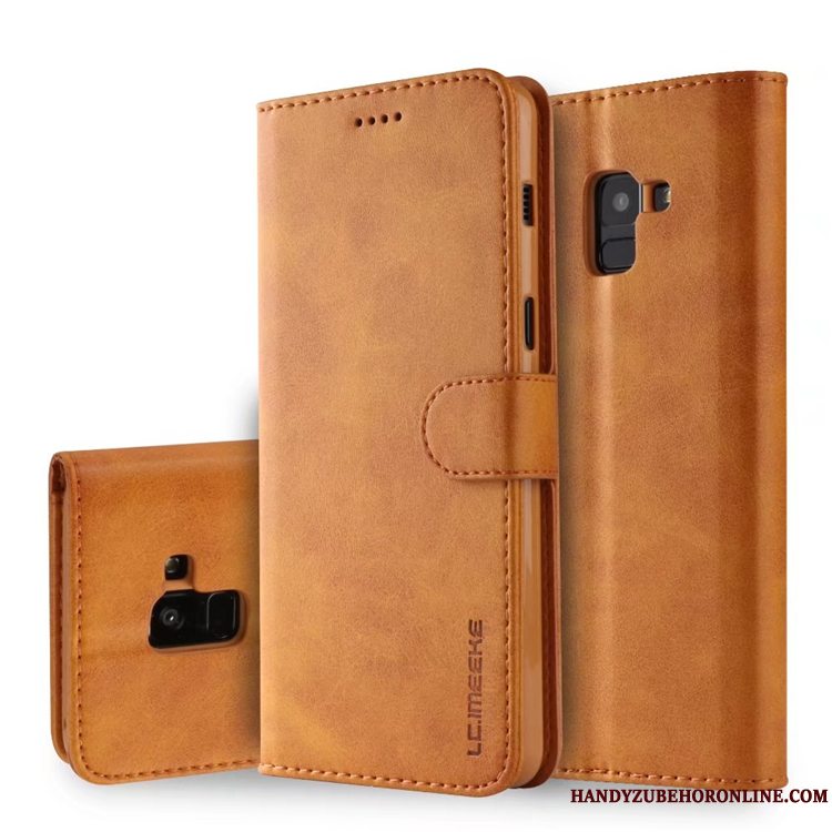 Etui Samsung Galaxy A8 2018 Folio Telefonkort, Cover Samsung Galaxy A8 2018 Læder Lyse Anti-fald