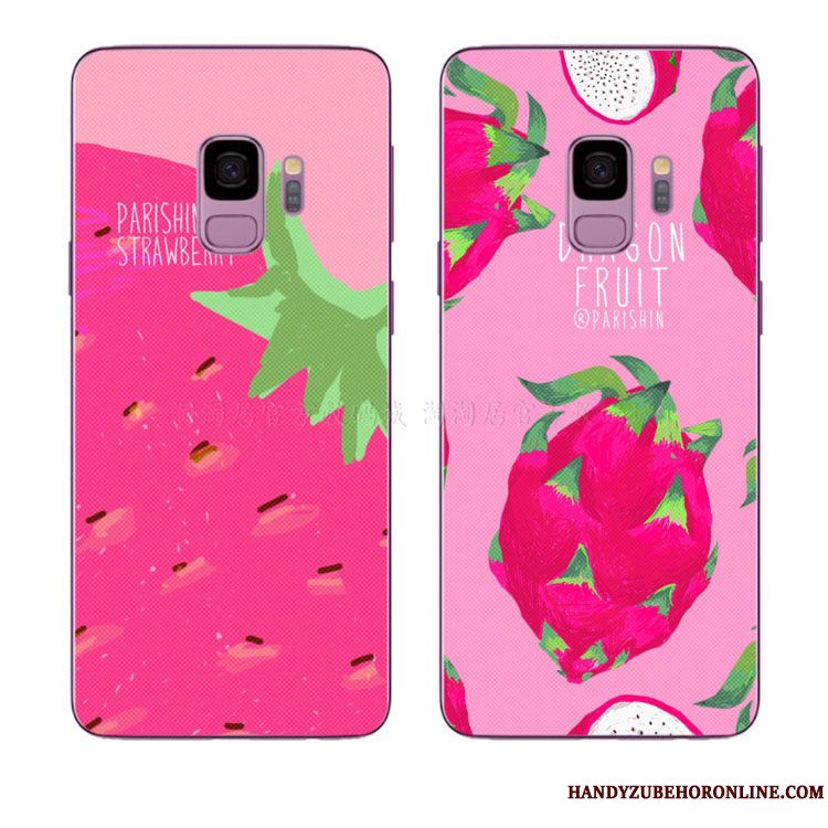 Etui Samsung Galaxy A8 2018 Frisk Lyserød, Cover Samsung Galaxy A8 2018 Frugt Jordbær