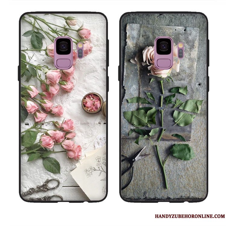 Etui Samsung Galaxy A8 2018 Vintage Rose Grå, Cover Samsung Galaxy A8 2018 Beskyttelse Blomster Telefon