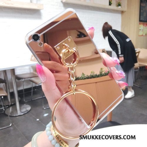 Etui Samsung Galaxy A8 Beskyttelse Trend Guld, Cover Samsung Galaxy A8 Luksus Spejl Telefon