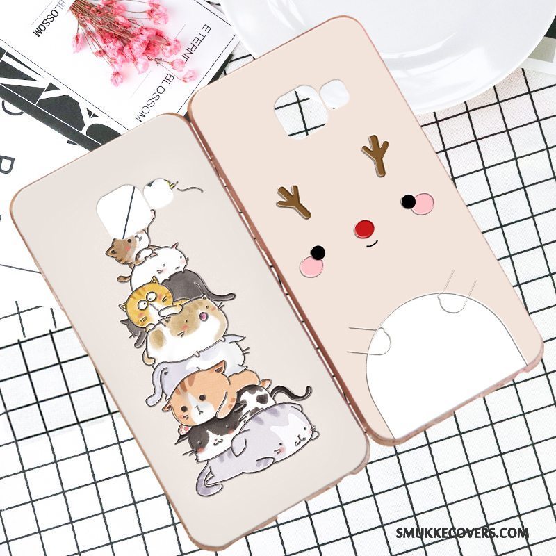 Etui Samsung Galaxy A8 Cartoon Hård Telefon, Cover Samsung Galaxy A8 Blød Khaki Anti-fald