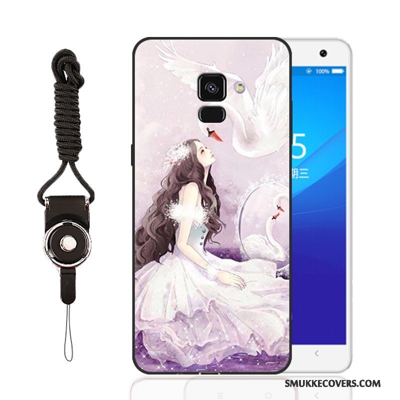 Etui Samsung Galaxy A8+ Silikone Lilla Anti-fald, Cover Samsung Galaxy A8+ Beskyttelse