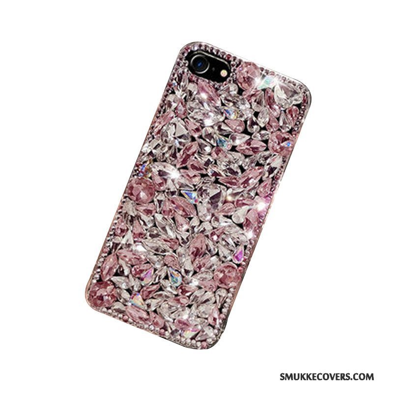 Etui Samsung Galaxy A8 Strass Lyserød Af Personlighed, Cover Samsung Galaxy A8 Tasker Telefonkrystal