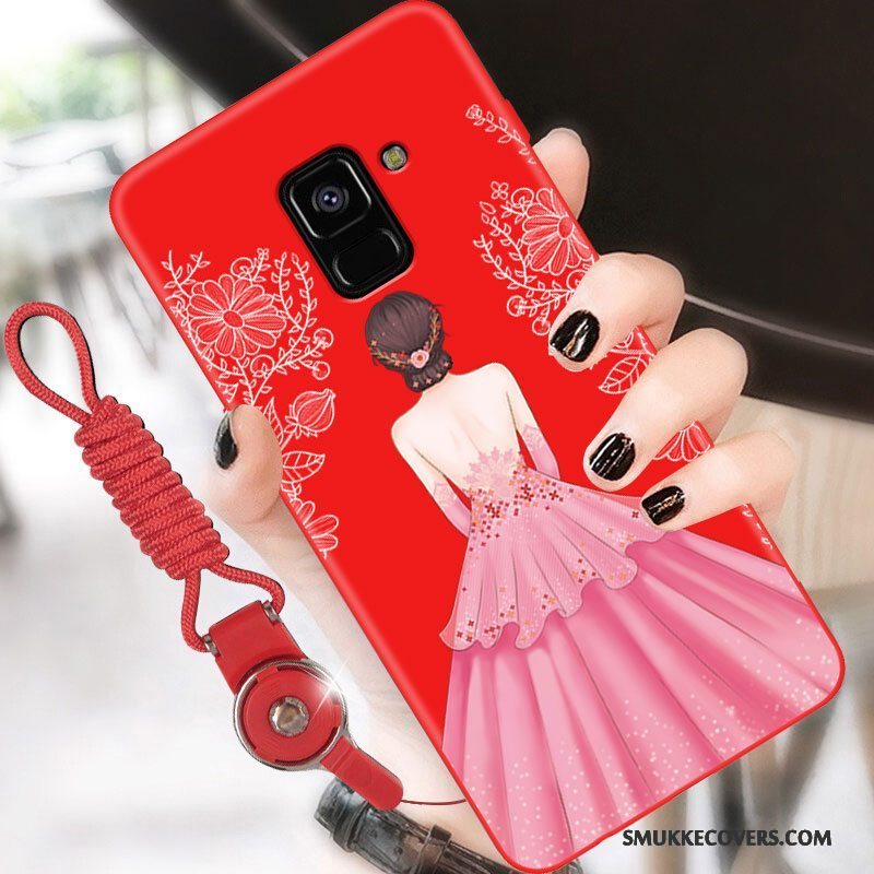 Etui Samsung Galaxy A8+ Tasker Rød Anti-fald, Cover Samsung Galaxy A8+ Beskyttelse Telefonaf Personlighed