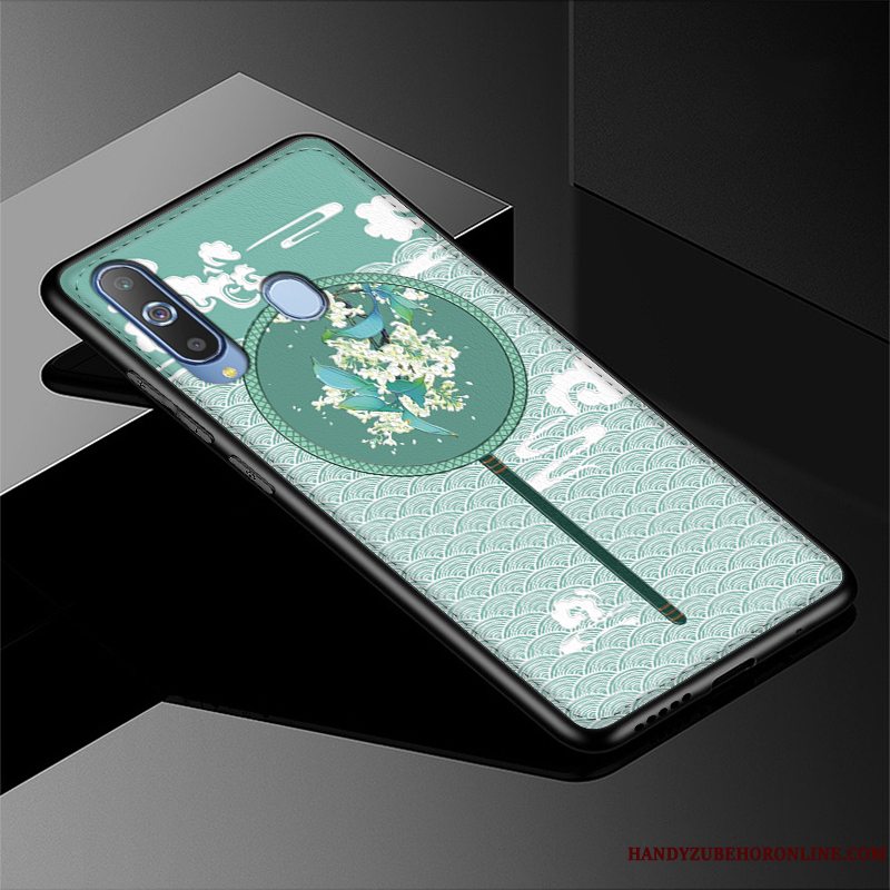Etui Samsung Galaxy A8s Relief Kinesisk Stil Trend, Cover Samsung Galaxy A8s Kreativ Grøn Anti-fald