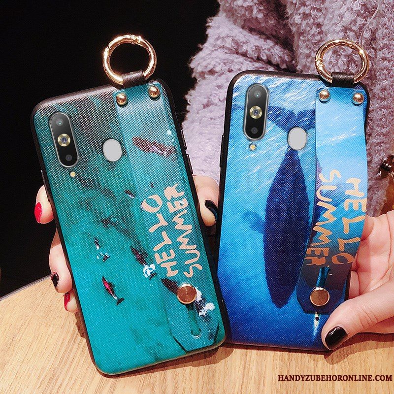 Etui Samsung Galaxy A8s Silikone Anti-fald Grøn, Cover Samsung Galaxy A8s Blød Telefon