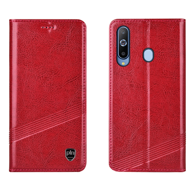 Etui Samsung Galaxy A8s Tasker Anti-fald Rød, Cover Samsung Galaxy A8s Læder Telefon