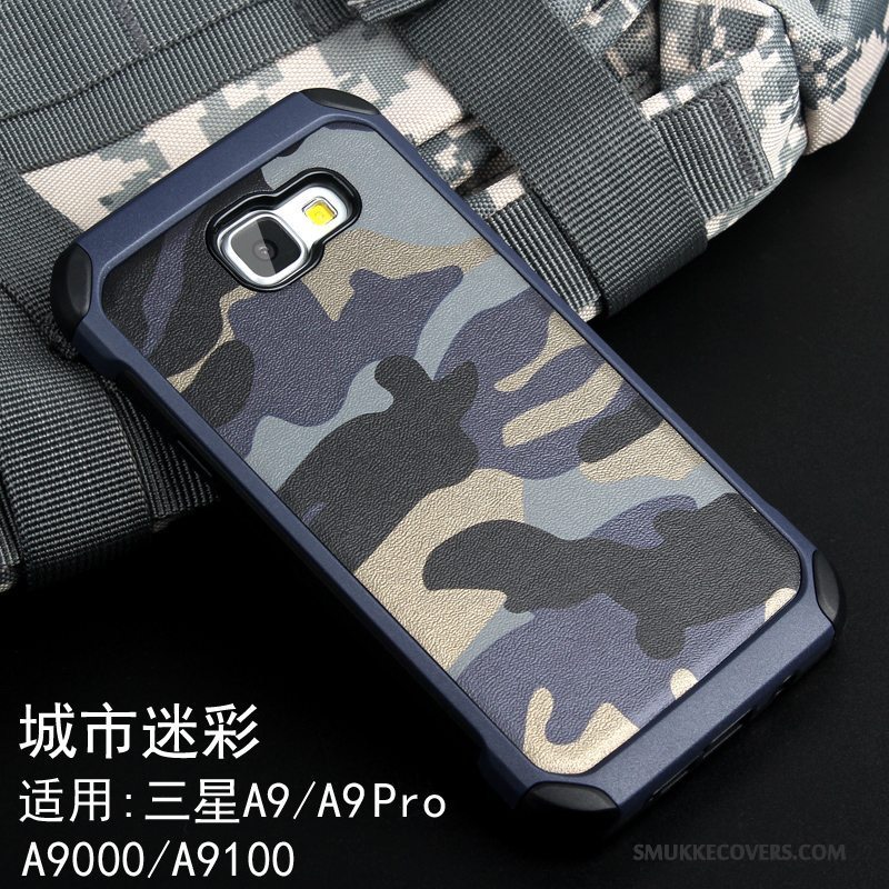 Etui Samsung Galaxy A9 Kreativ Blå Anti-fald, Cover Samsung Galaxy A9 Beskyttelse Camouflage Telefon