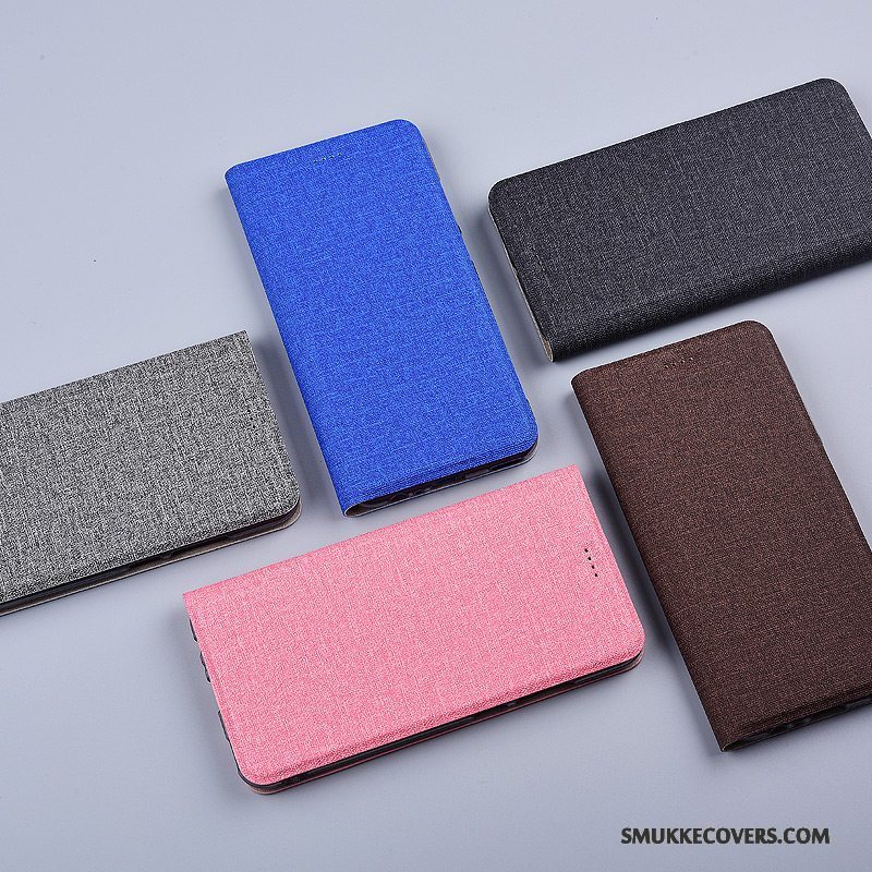 Etui Samsung Galaxy A9 Læder Bomuld Og Linned Anti-fald, Cover Samsung Galaxy A9 Folio Telefon