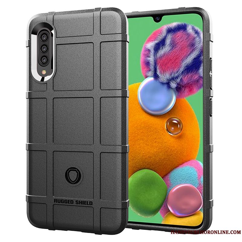 Etui Samsung Galaxy A90 5g Blød Sort Magnetisk, Cover Samsung Galaxy A90 5g Support Gasbag Mønster