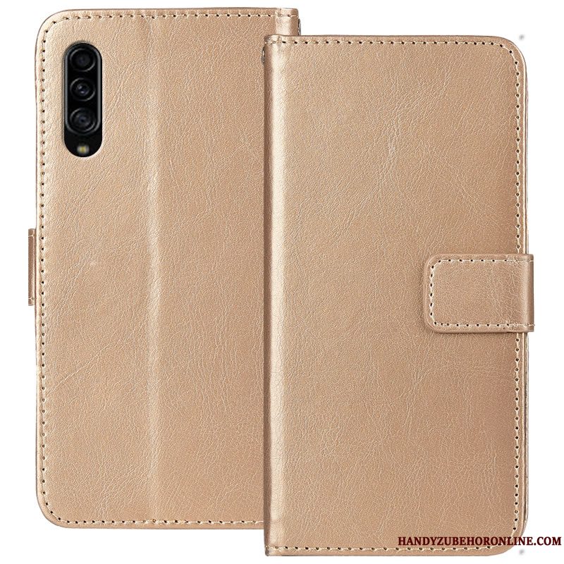 Etui Samsung Galaxy A90 5g Læder Guld Telefon, Cover Samsung Galaxy A90 5g Folio Anti-fald