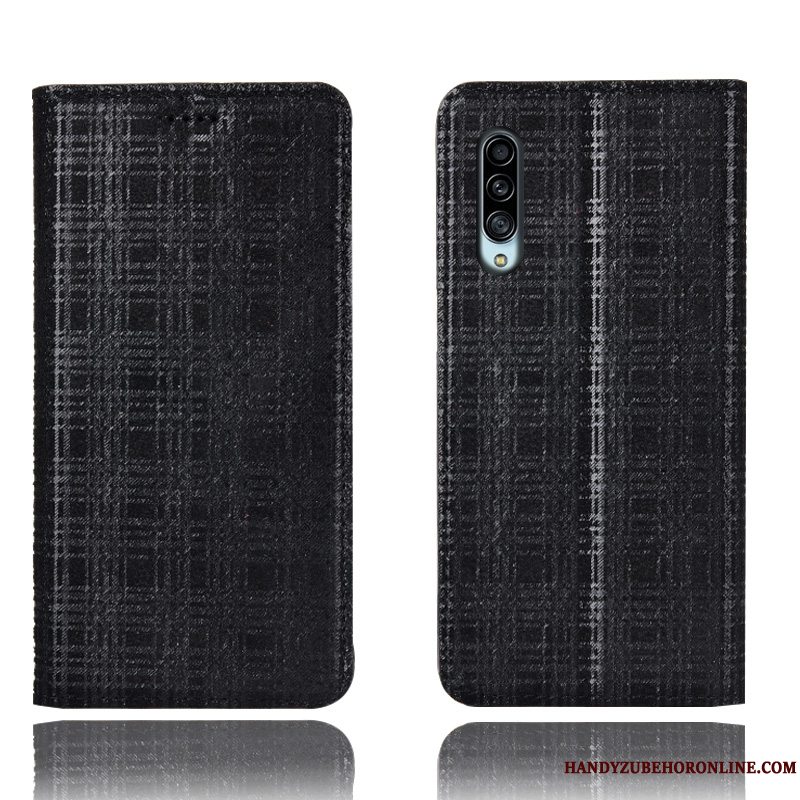 Etui Samsung Galaxy A90 5g Læder Telefonsort, Cover Samsung Galaxy A90 5g Beskyttelse Anti-fald Fløjl