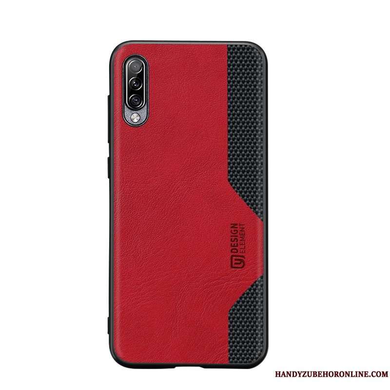 Etui Samsung Galaxy A90 5g Silikone Anti-fald Nylon, Cover Samsung Galaxy A90 5g Tasker Telefonrød