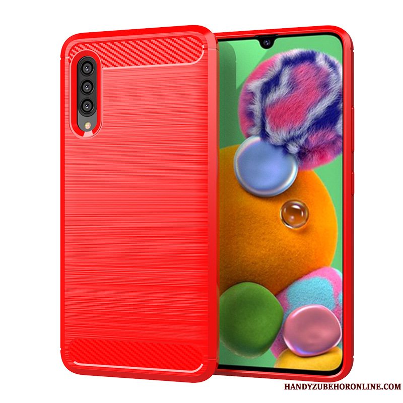 Etui Samsung Galaxy A90 5g Silikone Rød Telefon, Cover Samsung Galaxy A90 5g Blød