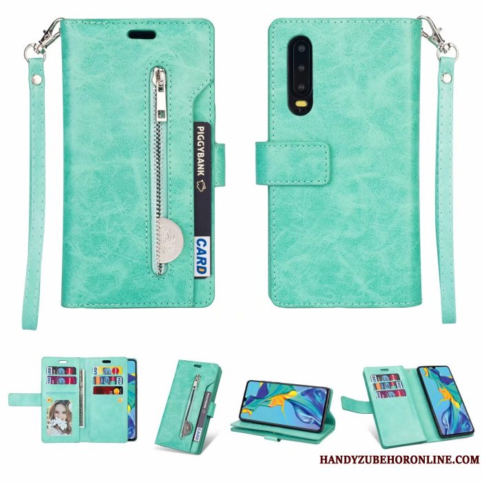 Etui Samsung Galaxy A90 5g Tasker Lynlås Tynd, Cover Samsung Galaxy A90 5g Beskyttelse Grøn