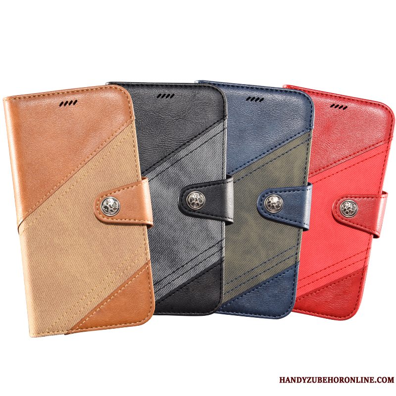 Etui Samsung Galaxy A90 5g Tegnebog Blå Kort, Cover Samsung Galaxy A90 5g Folio Ny