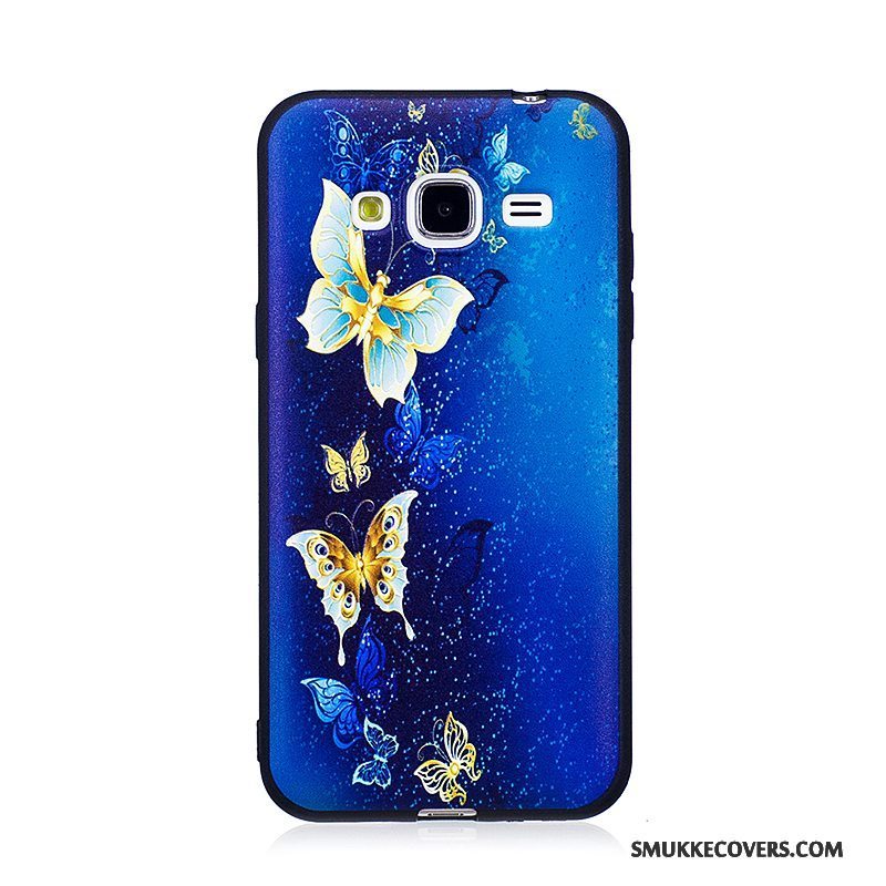 Etui Samsung Galaxy J3 2016 Beskyttelse Trend Telefon, Cover Samsung Galaxy J3 2016 Blød Blå