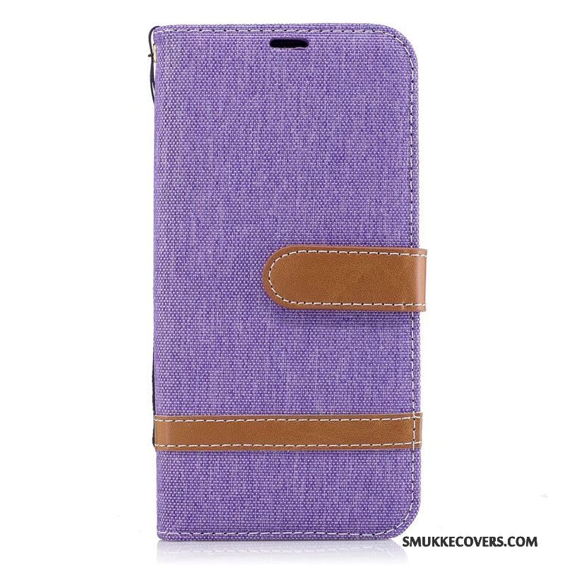 Etui Samsung Galaxy J3 2017 Læder Denim Lilla, Cover Samsung Galaxy J3 2017 Folio