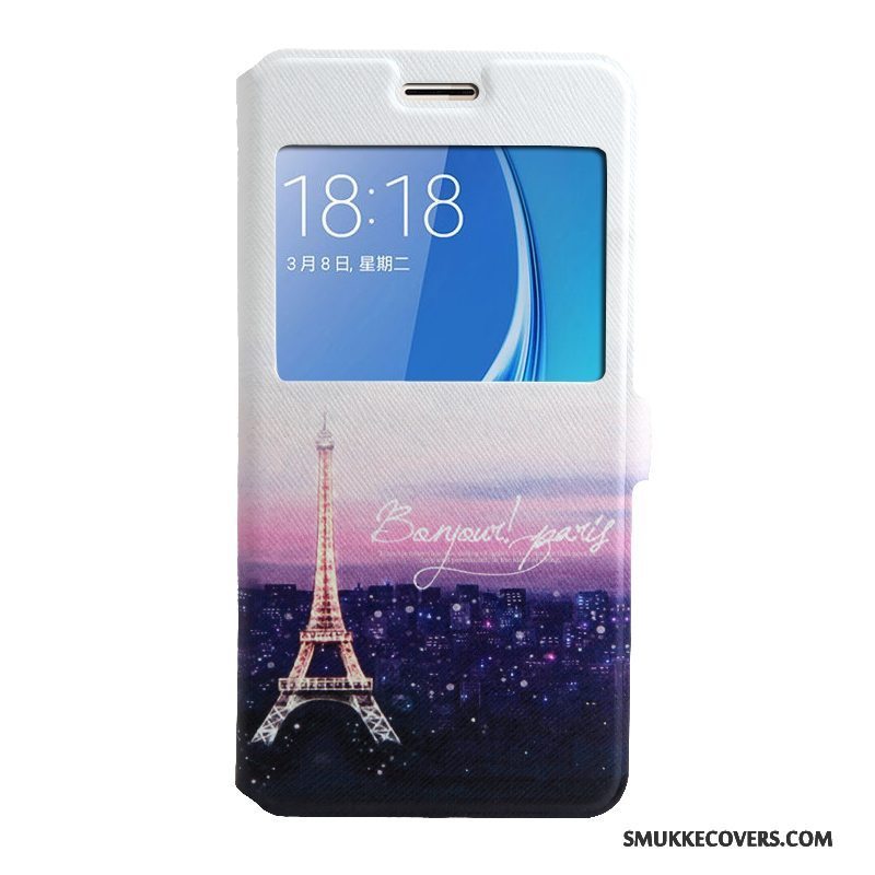 Etui Samsung Galaxy J5 2016 Beskyttelse Åbn Vindue Telefon, Cover Samsung Galaxy J5 2016 Folio Lilla