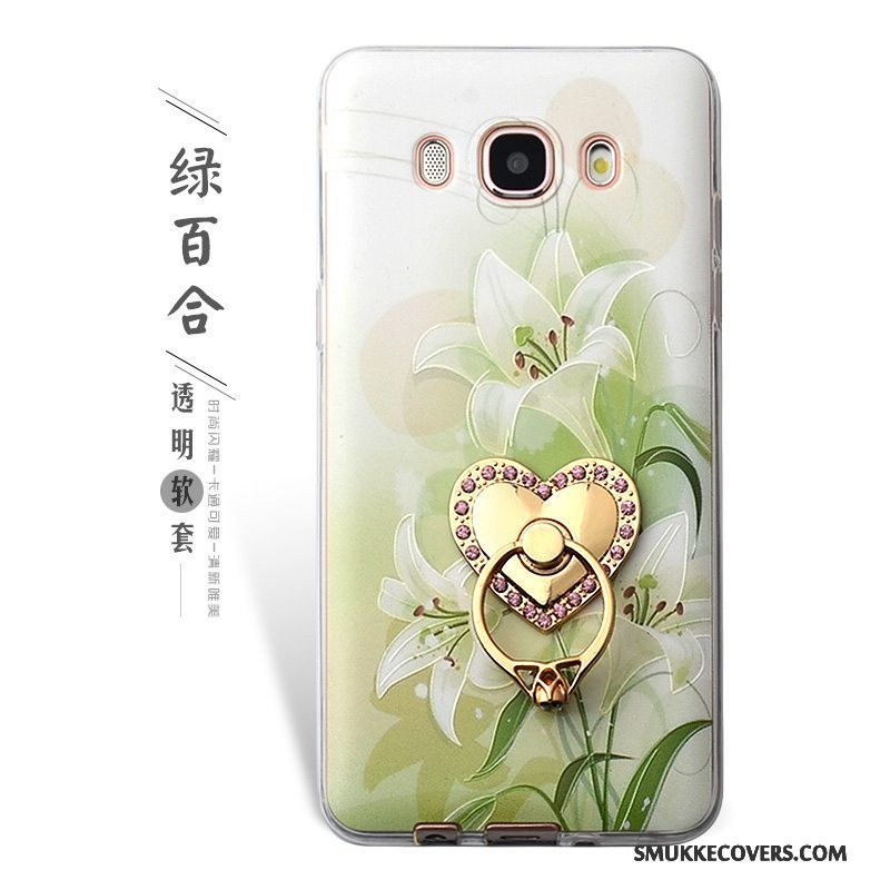 Etui Samsung Galaxy J5 2016 Relief Ring Telefon, Cover Samsung Galaxy J5 2016 Support Grøn