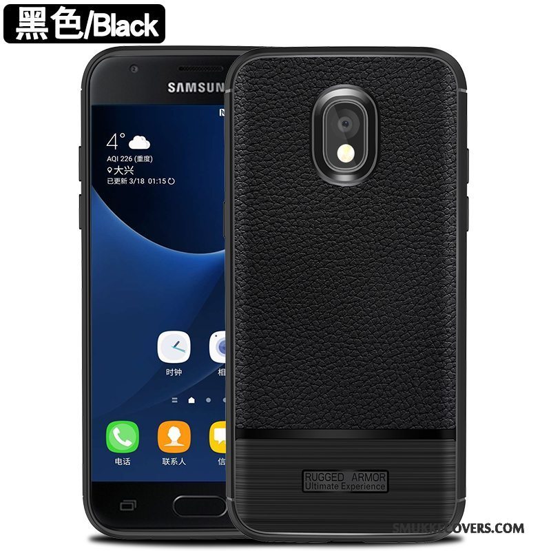 Etui Samsung Galaxy J5 2017 Silikone Sort Telefon, Cover Samsung Galaxy J5 2017 Beskyttelse Anti-fald
