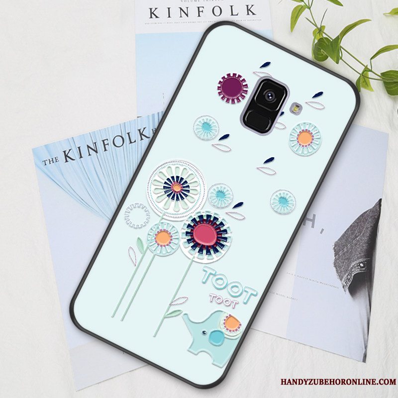 Etui Samsung Galaxy J6 Cartoon Elskeren Smuk, Cover Samsung Galaxy J6 Kreativ Anti-fald Blå