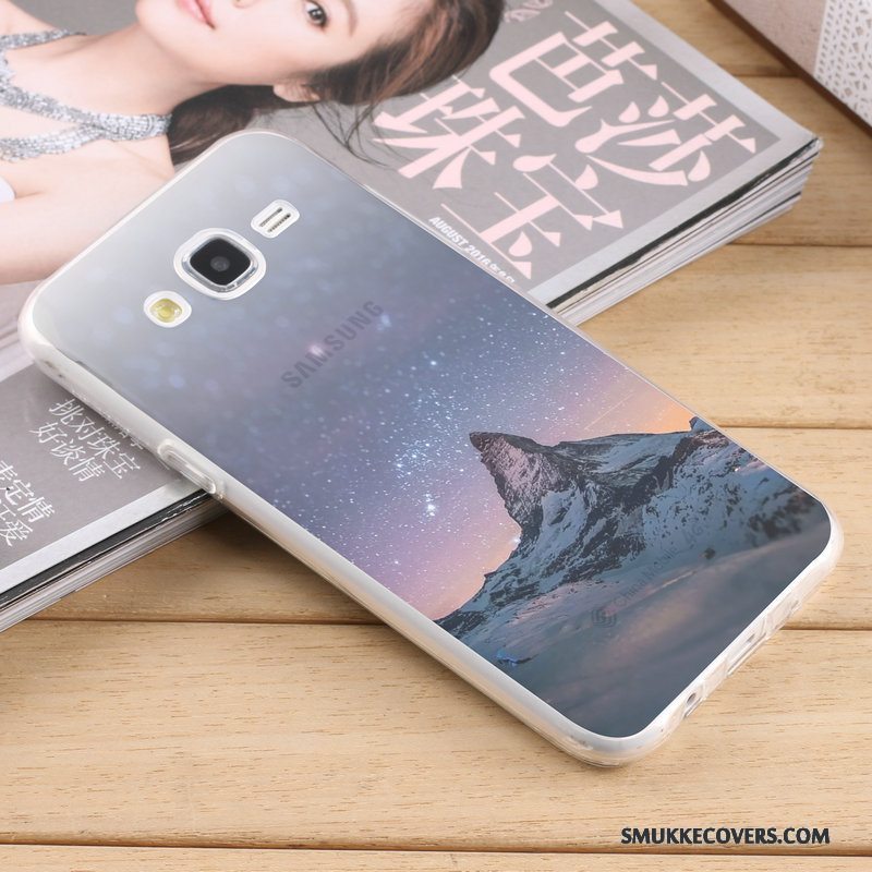 Etui Samsung Galaxy J7 2015 Silikone Anti-fald Lyse, Cover Samsung Galaxy J7 2015 Tasker Trend Lilla