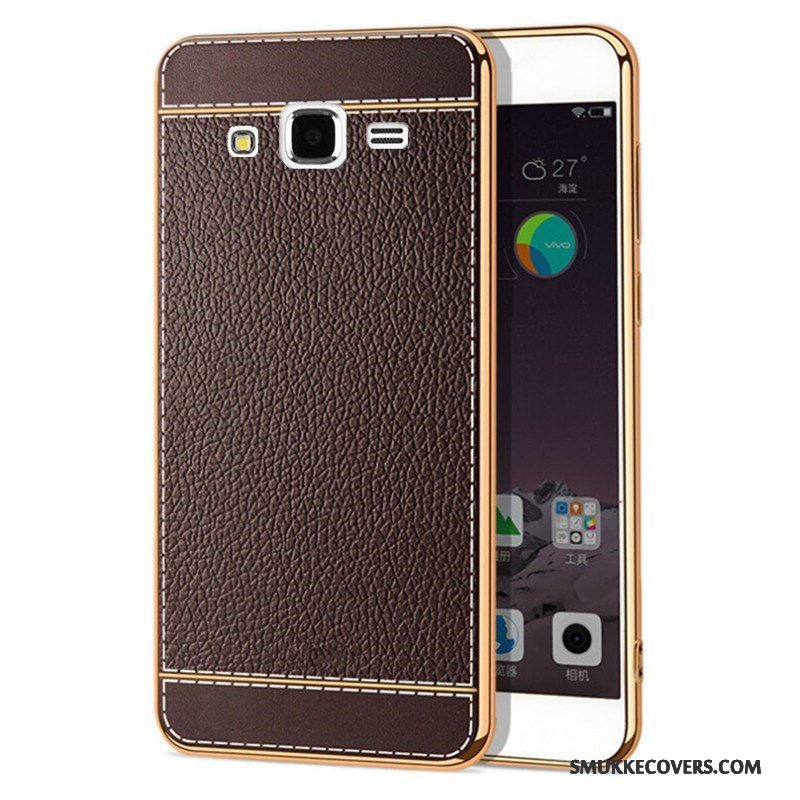 Etui Samsung Galaxy J7 2015 Silikone Belægning Telefon, Cover Samsung Galaxy J7 2015 Læder Mønster
