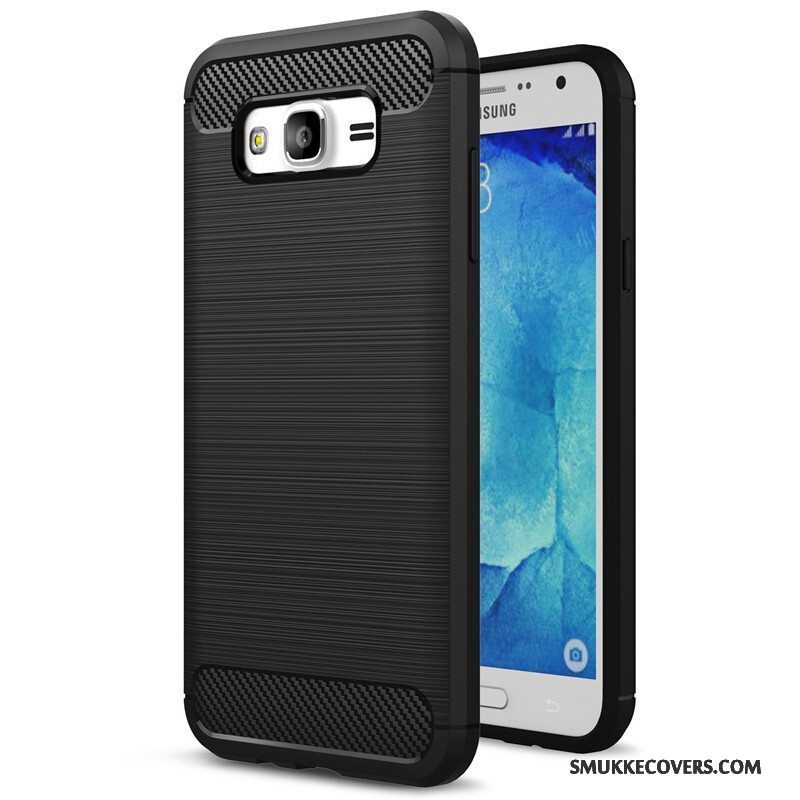 Etui Samsung Galaxy J7 2015 Silikone Telefonny, Cover Samsung Galaxy J7 2015 Beskyttelse Sort Anti-fald