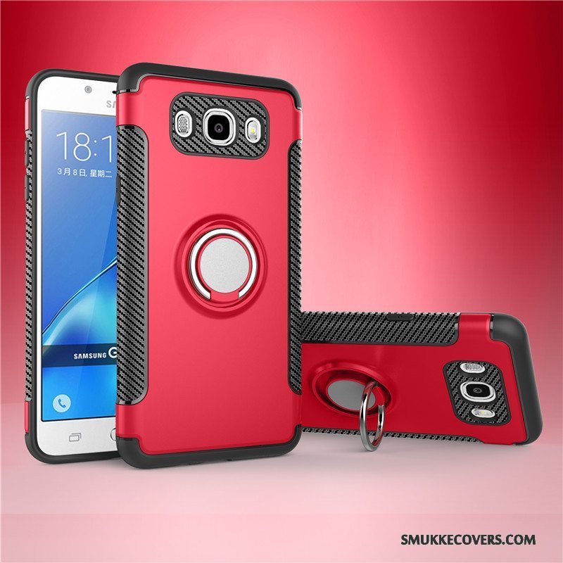 Etui Samsung Galaxy J7 2017 Beskyttelse Rød Anti-fald, Cover Samsung Galaxy J7 2017 Tasker Armour Ring