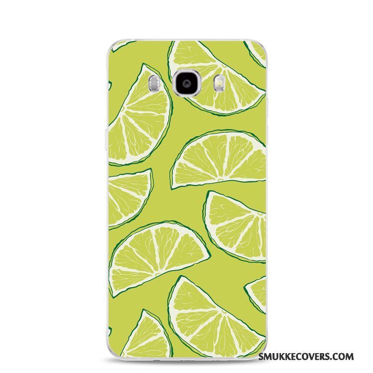 Etui Samsung Galaxy J7 2017 Blød Frisk Grøn, Cover Samsung Galaxy J7 2017 Relief Citron Telefon