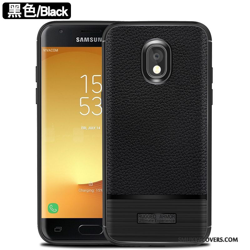 Etui Samsung Galaxy J7 2017 Silikone Telefonmønster, Cover Samsung Galaxy J7 2017 Tasker Anti-fald Sort