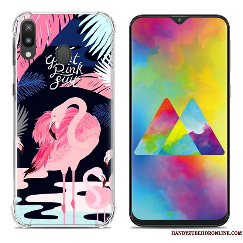 Etui Samsung Galaxy M20 Blød Lyserød Gasbag, Cover Samsung Galaxy M20 Kreativ Telefonanti-fald