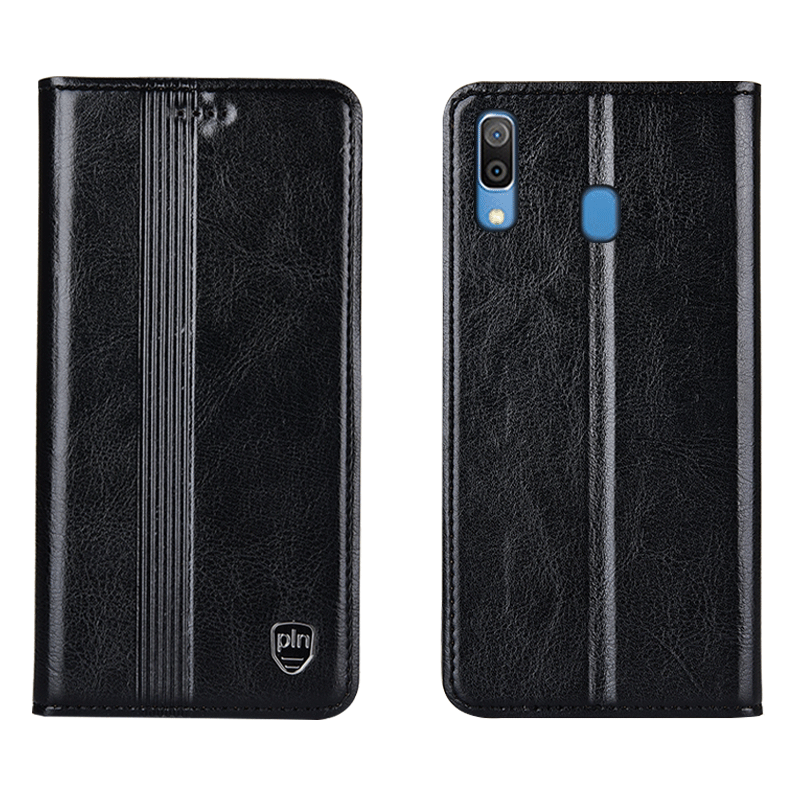 Etui Samsung Galaxy M20 Læder Telefonsort, Cover Samsung Galaxy M20 Beskyttelse Anti-fald