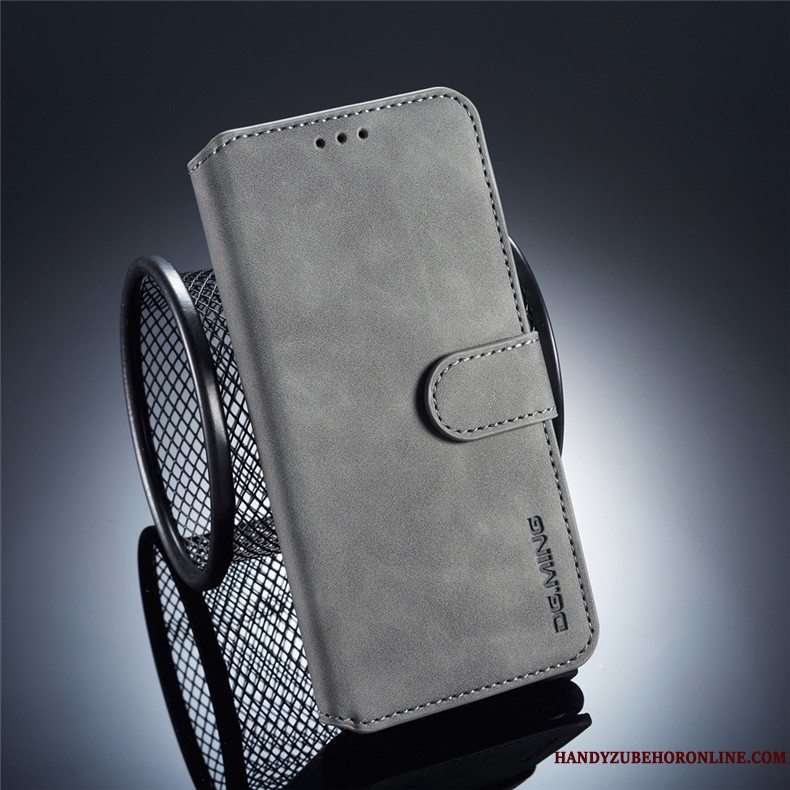 Etui Samsung Galaxy M20 Tasker Anti-fald Telefon, Cover Samsung Galaxy M20 Folio Grå