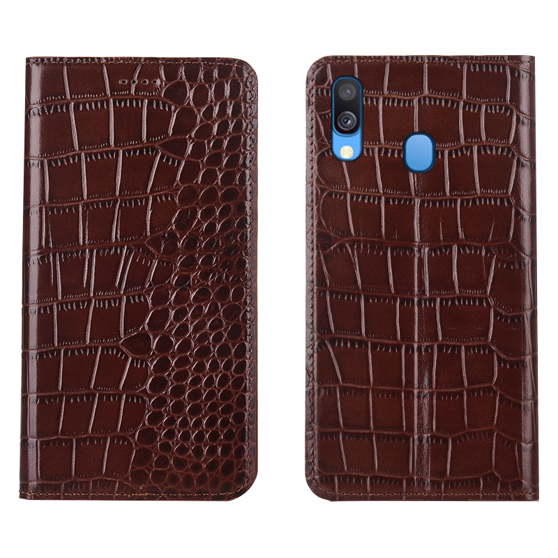 Etui Samsung Galaxy M20 Tasker Telefonmønster, Cover Samsung Galaxy M20 Læder Krokodille